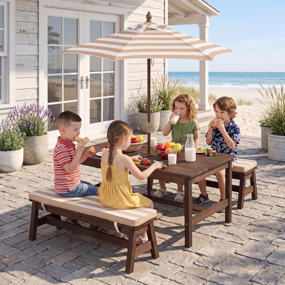 Kids Outdoor Picnic Table - Stół piknikowy dla dzieci, duży blat