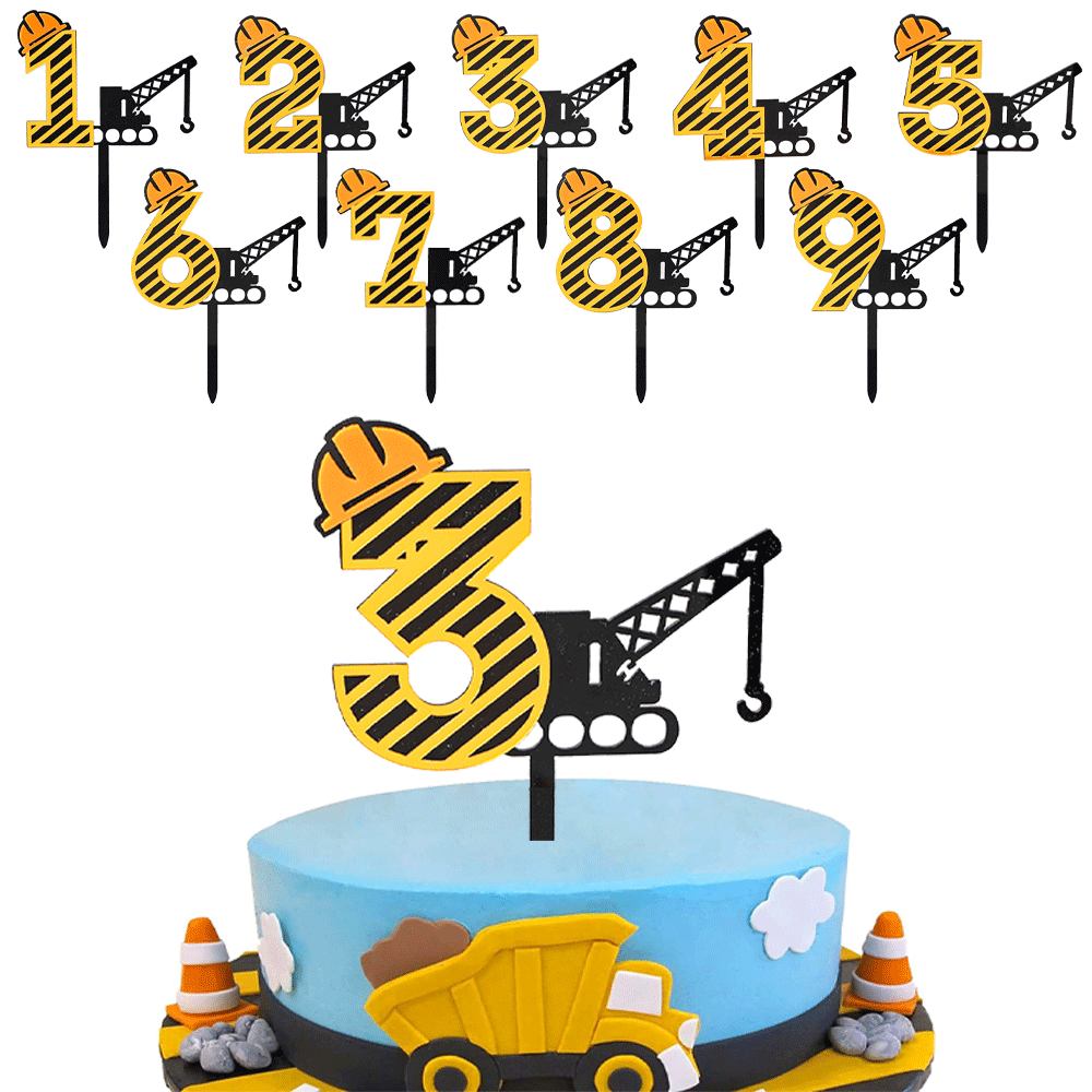 Kids Outdoor Digger - Koparka budowlana Akrylowa nakładka na tort