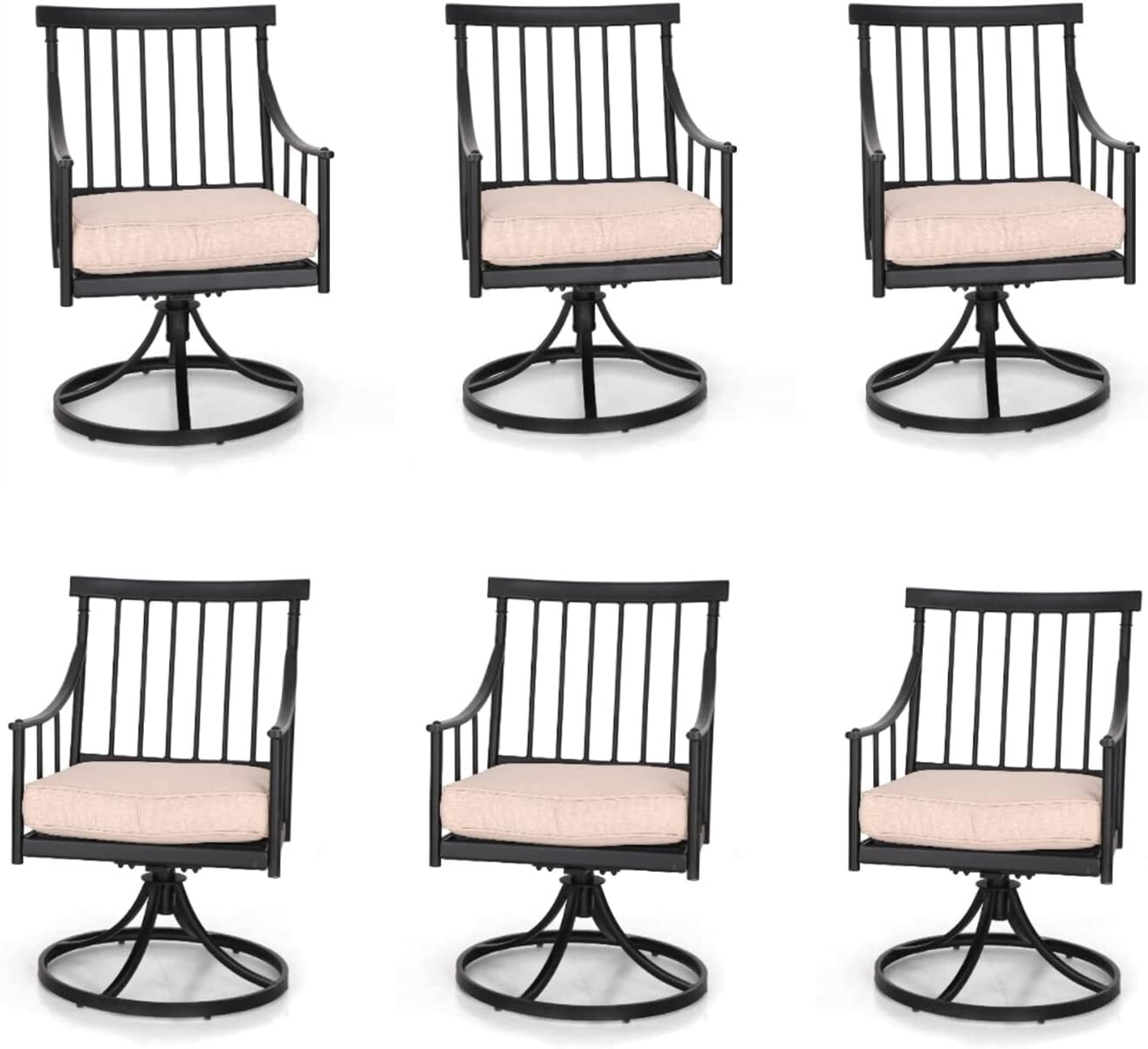 Kids Outdoor Dining Set - Zestaw 6 obrotowych krzeseł ogrodowych, wytrzymałe