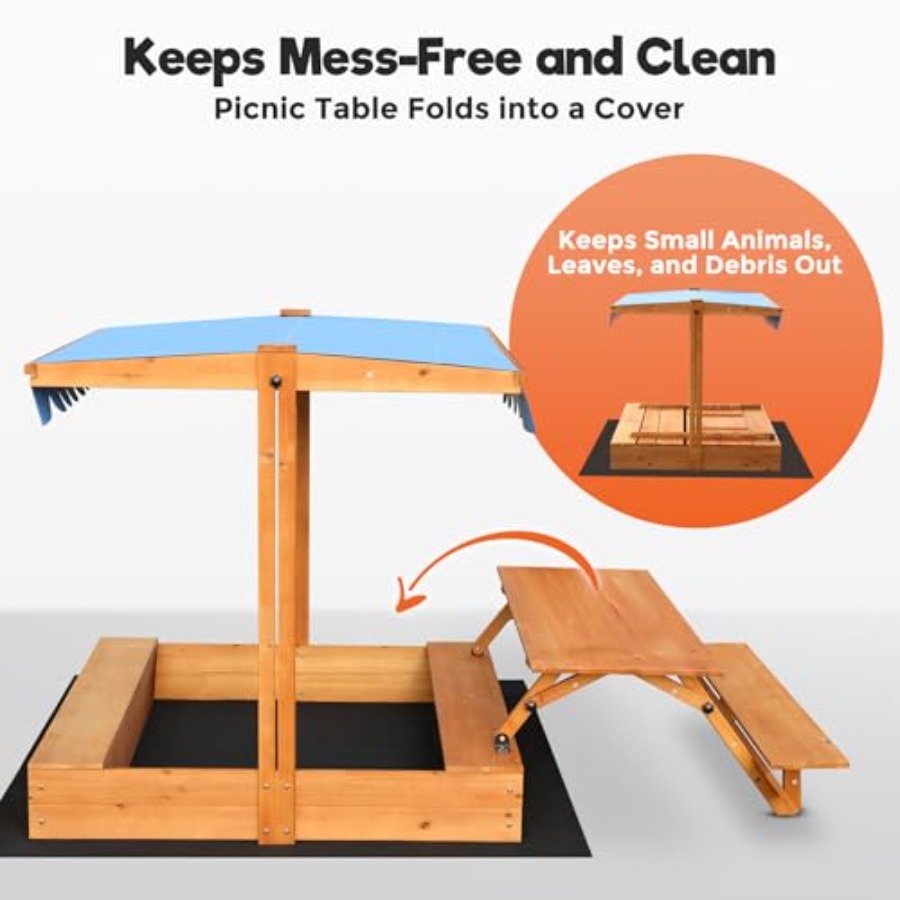 Drewniany piaskownica dla dzie – Kids Outdoor Picnic Table recenzja i cena