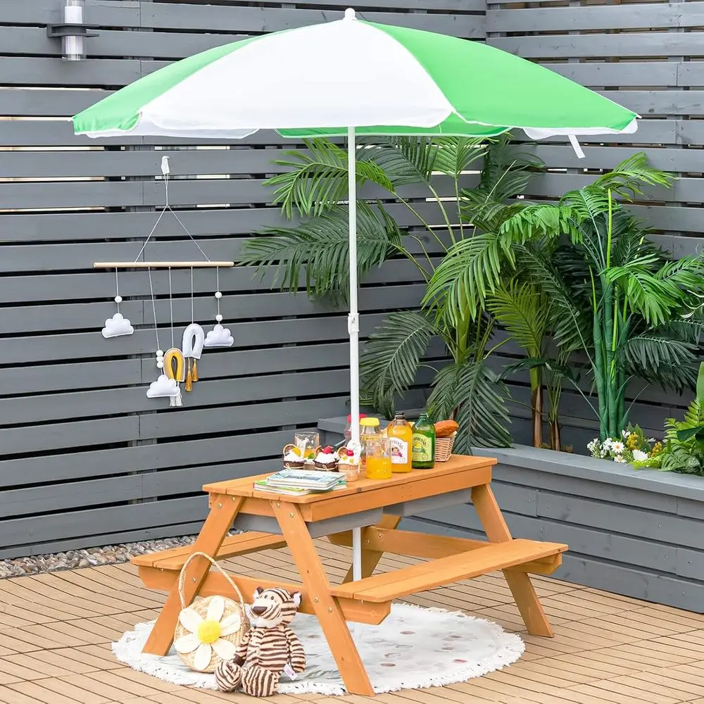 Drewniany stolik piknikowy 4w1 – Kids Outdoor Picnic Table recenzja i cena