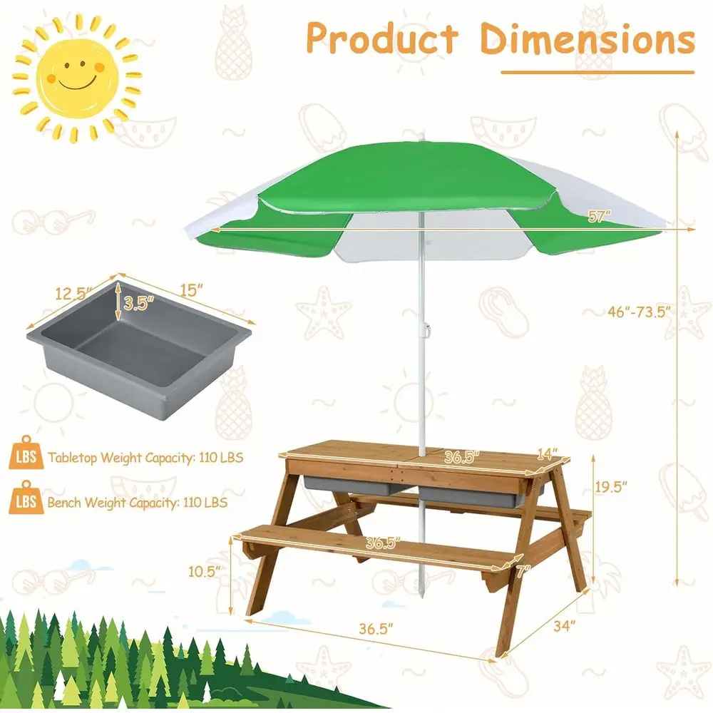 Drewniany stolik piknikowy 4w1 – Kids Outdoor Picnic Table recenzja i cena