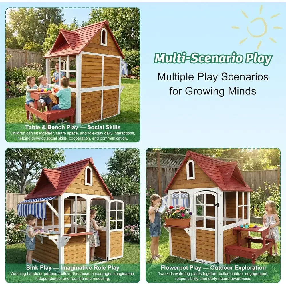 Duży, solidny drewniany domek  – Kids Outdoor Sink recenzja i cena