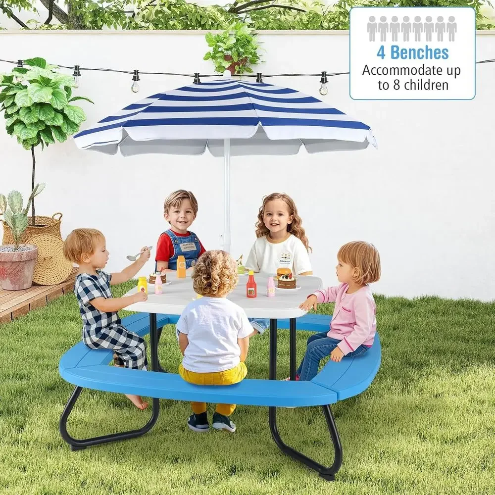 Stół piknikowy dla 8 osób z pa – Kids Outdoor Picnic Table recenzja i cena