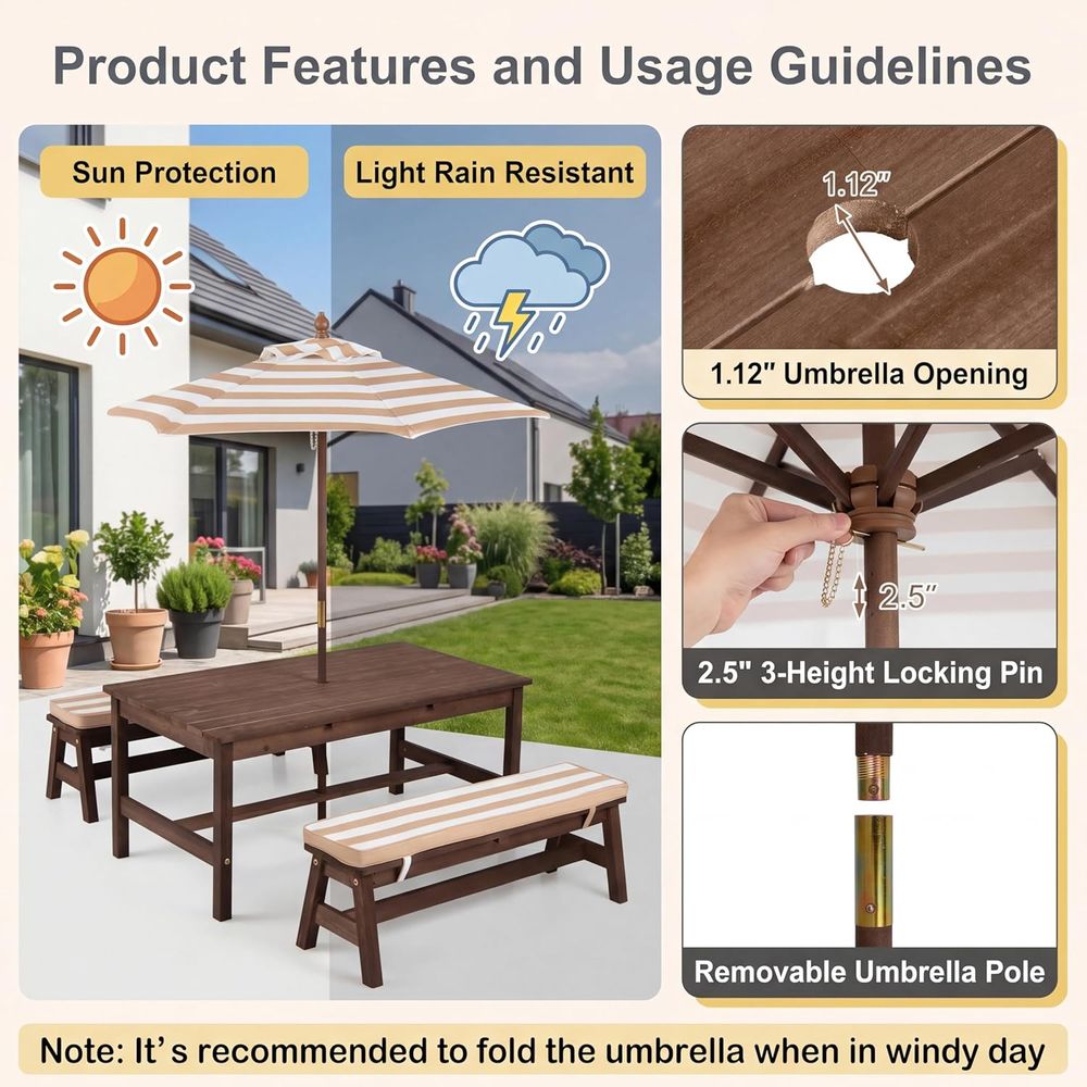Stół piknikowy dla dzieci, duż – Kids Outdoor Picnic Table recenzja i cena
