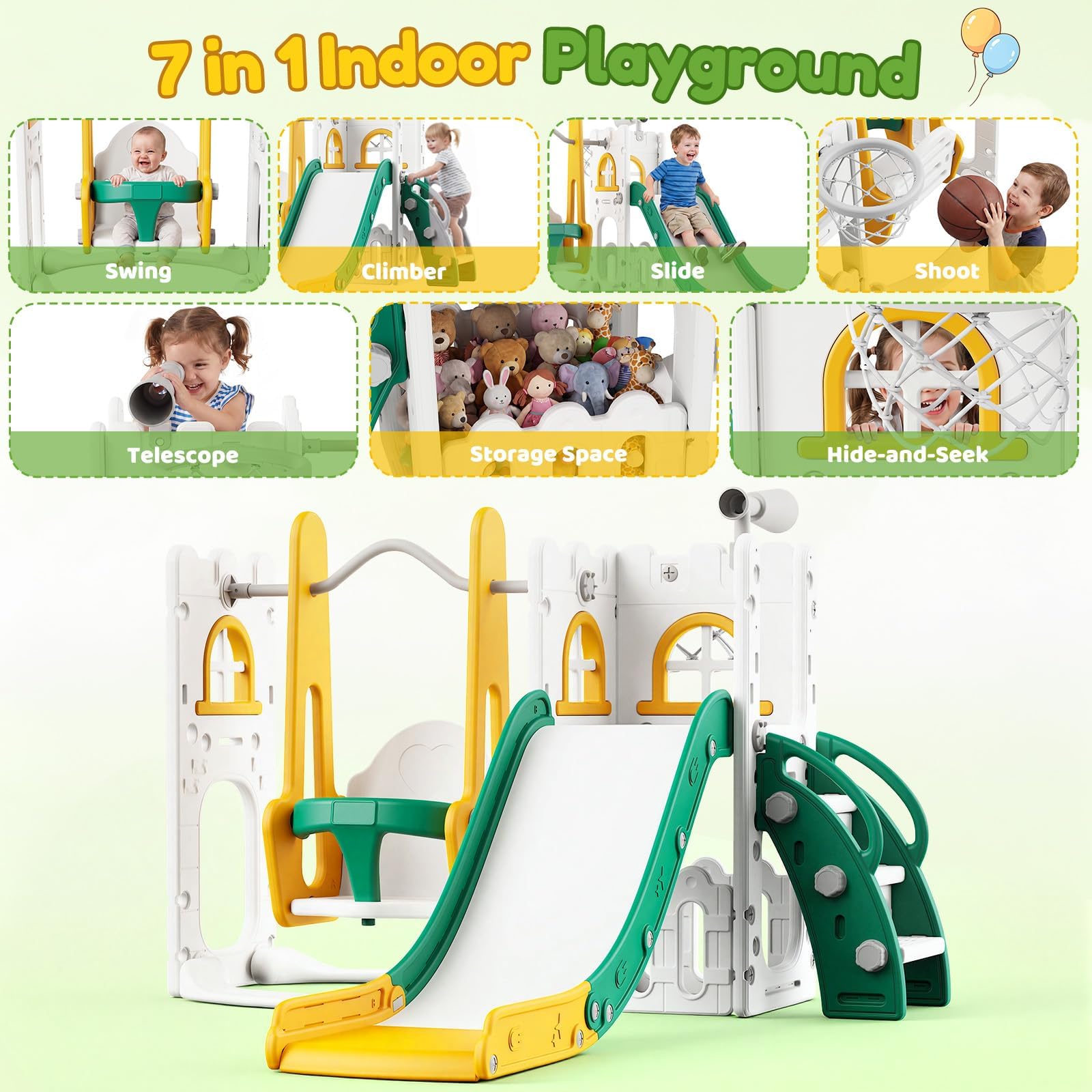 Zestaw 7 w 1 dla małych dzieci – Kids Outdoor Playground recenzja i cena