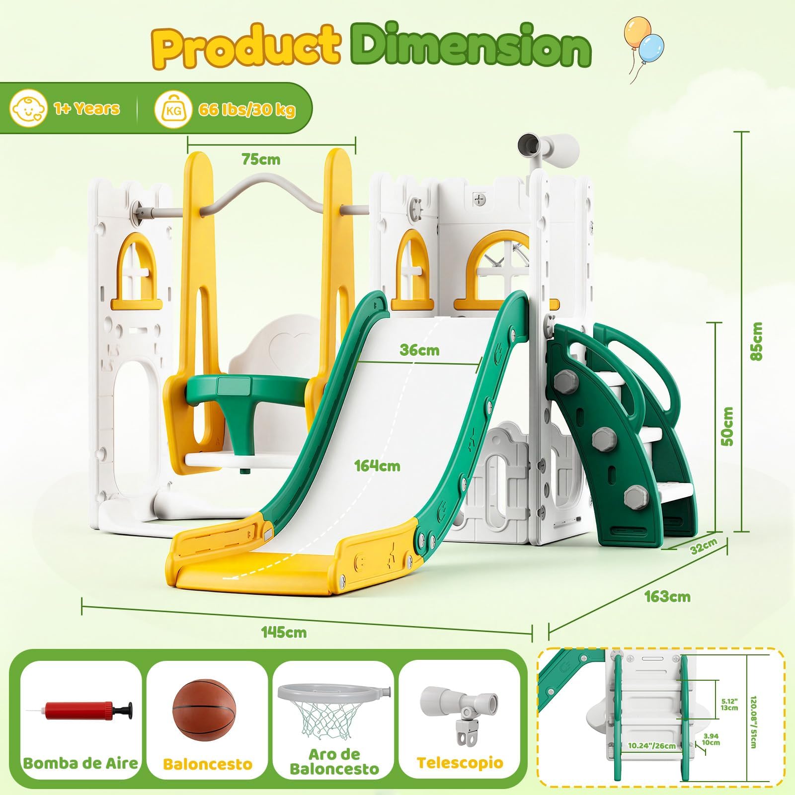 Zestaw 7 w 1 dla małych dzieci – Kids Outdoor Playground recenzja i cena