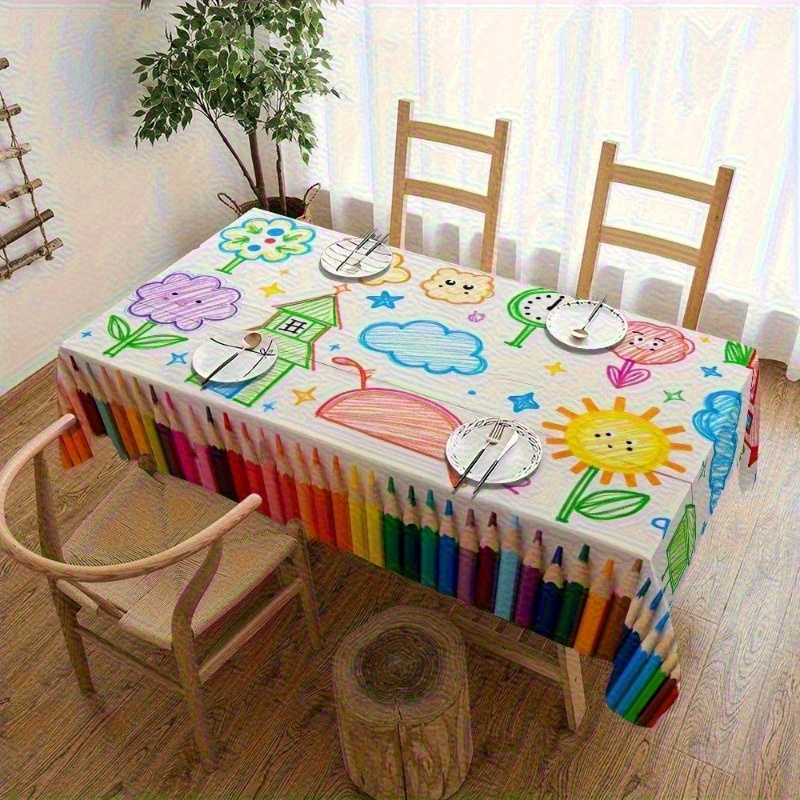 1 szt. Obrus z wzorem ołówków  – Kids Outdoor Dining Table recenzja i cena