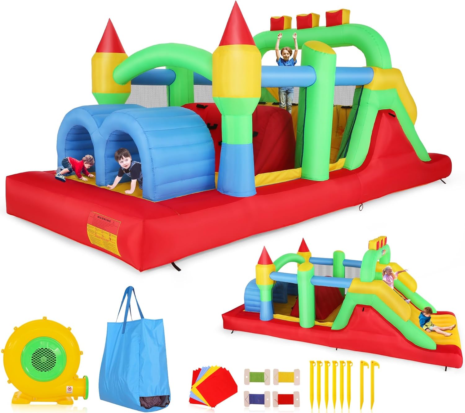 Nadmuchiwana trasa przeszkodow – Kids Outdoor Obstacle Course recenzja i cena