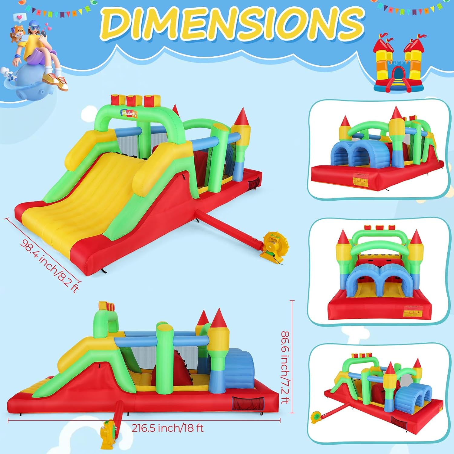 Nadmuchiwana trasa przeszkodow – Kids Outdoor Obstacle Course recenzja i cena