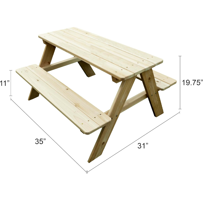 Drewniany stół piknikowy z ław – Kids Outdoor Picnic Table recenzja i cena