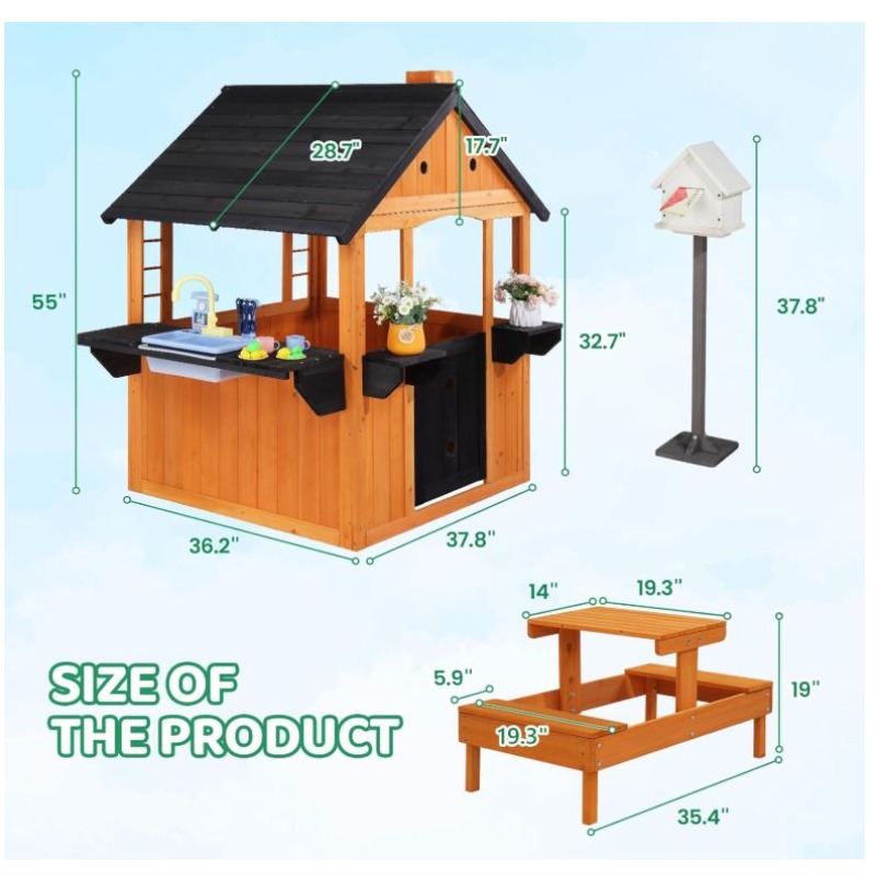 Drewniany domek dla dzieci do  – Kids Outdoor Sink recenzja i cena