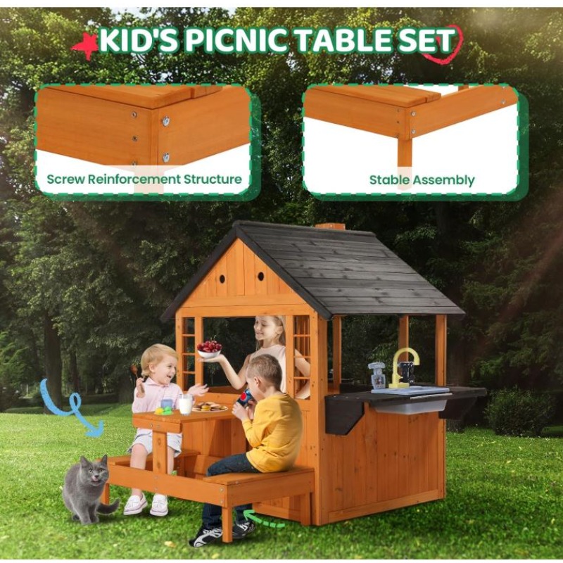 Drewniany domek dla dzieci do  – Kids Outdoor Sink recenzja i cena