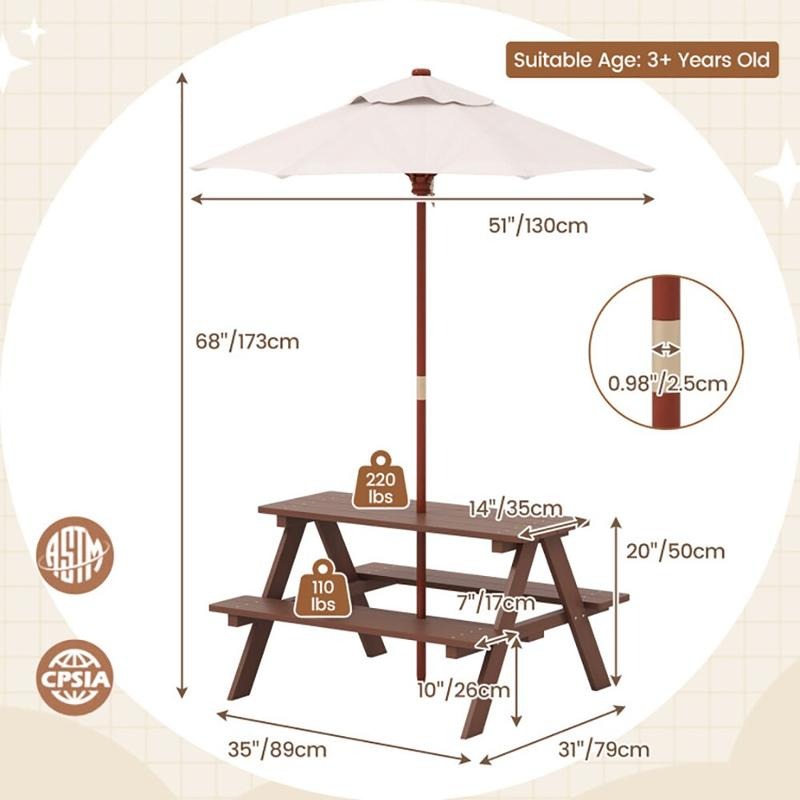 Zestaw piknikowy dla dzieci na – Kids Outdoor Picnic Table recenzja i cena